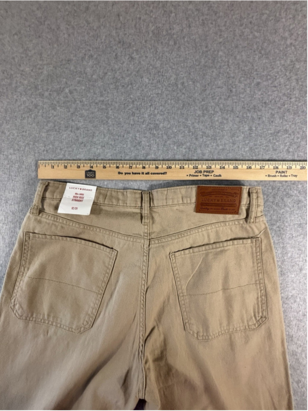 Lucky Brand 90s Loose High Rise Straight Jeans Womens 12/31 Tan Khaki - Picture 11 of 11